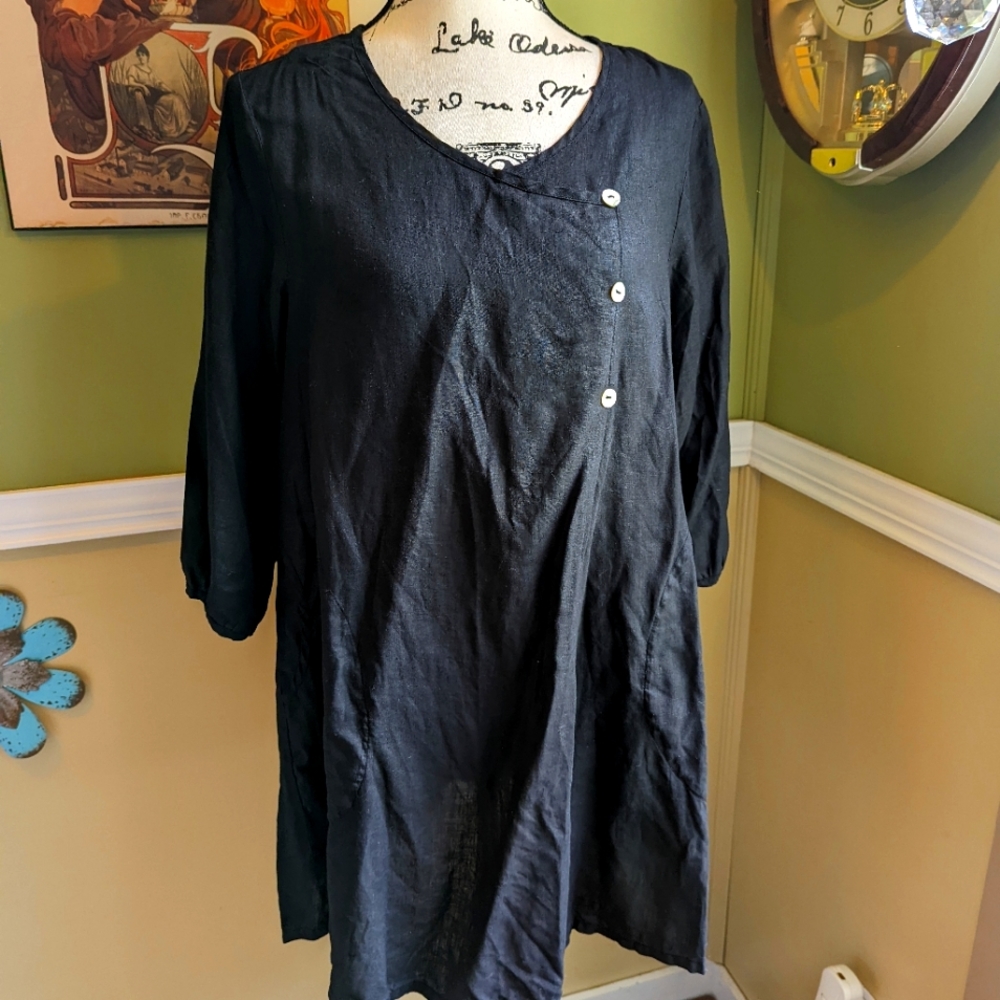Vintage Match point linen tunic dress